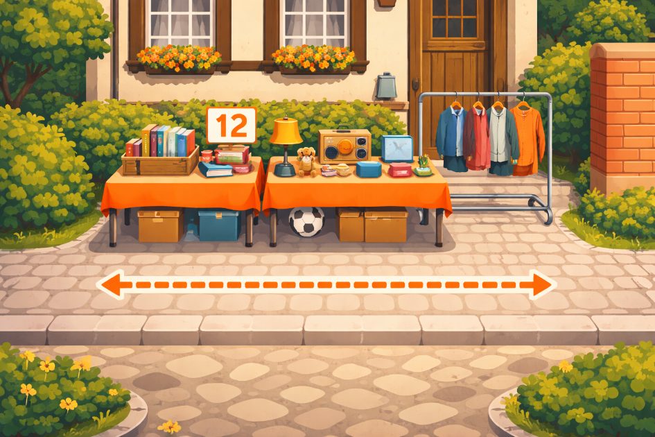 Wie viel Platz braucht ein Stand beim Dorfflohmarkt?